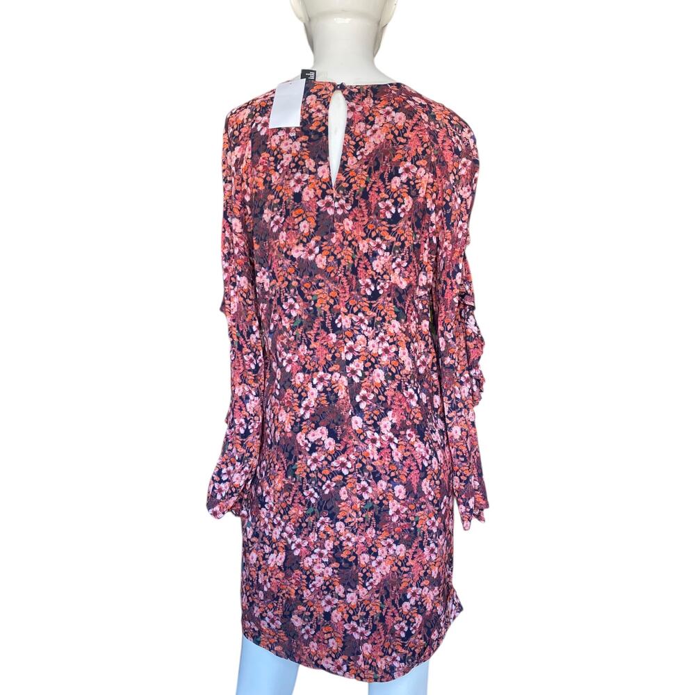 NWT H&M Floral Mini Dress Ruffle Long Sleeves Size 6 - Picture 2 of 7